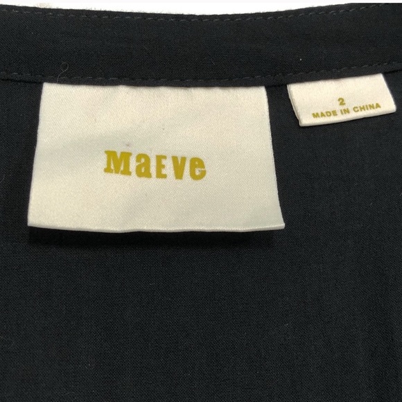 Anthropologie Black Button Down Top Excellent Condition. 100% Rayon - Picture 7 of 11